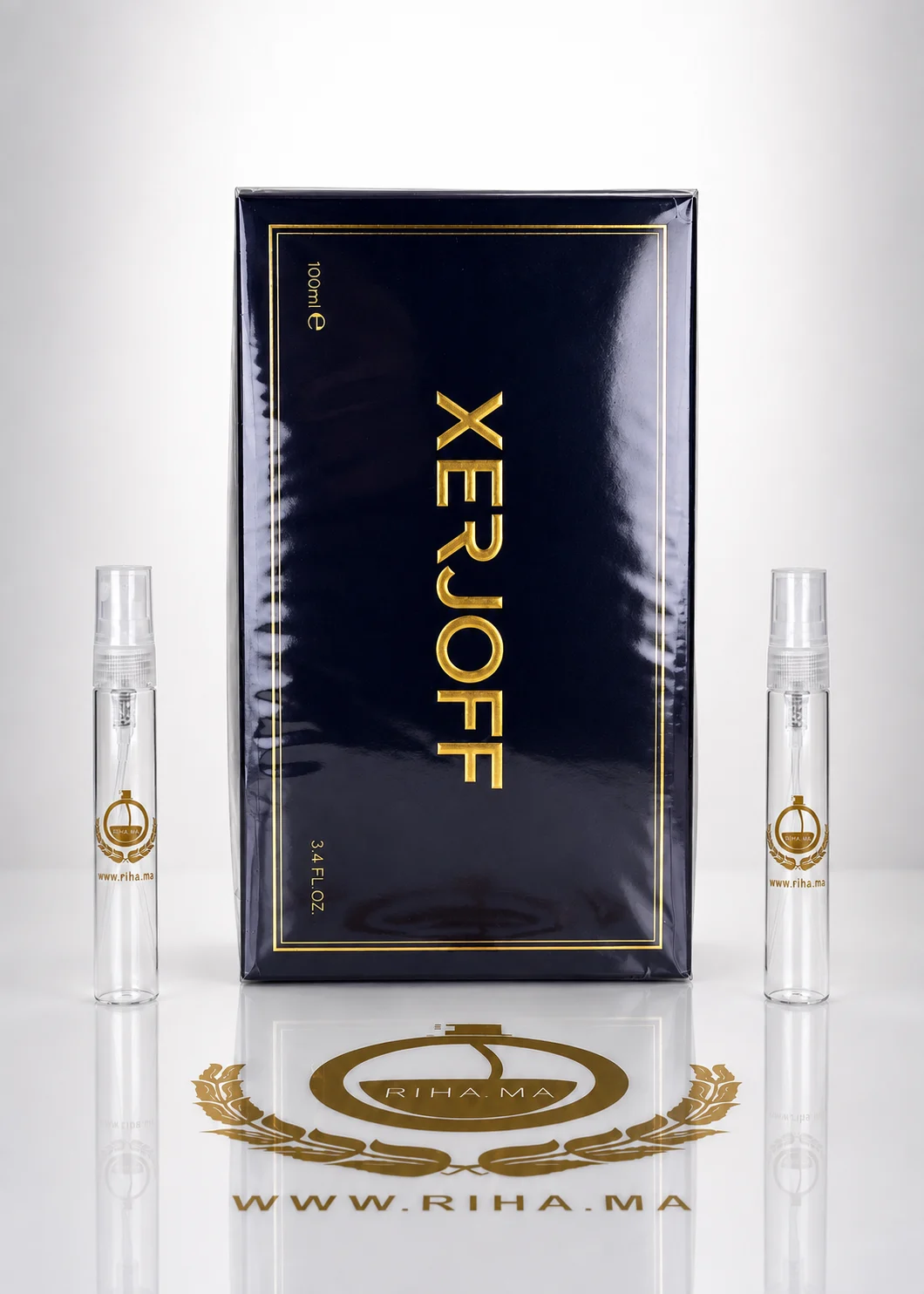 Decatnage More Than Words Xerjoff Pour Femme et Homme Eau De Parfum Flacon de decatnage more than words xerjoff posé sur fond sombre