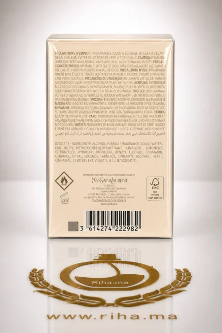 Riha.ma | Vente de Parfum Original Au Maroc Pour Homme Et Femme 80 Flacon de parfum elle yves saint laurent élégant sur fond blanc — vue 2