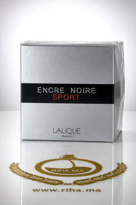 Flacon de Encre Noire Sport Lalique eau de toilette sur fond sombre