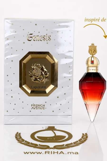 Flacon de French Avenue Genesis Capricorn parfum oriental sur fond sombre