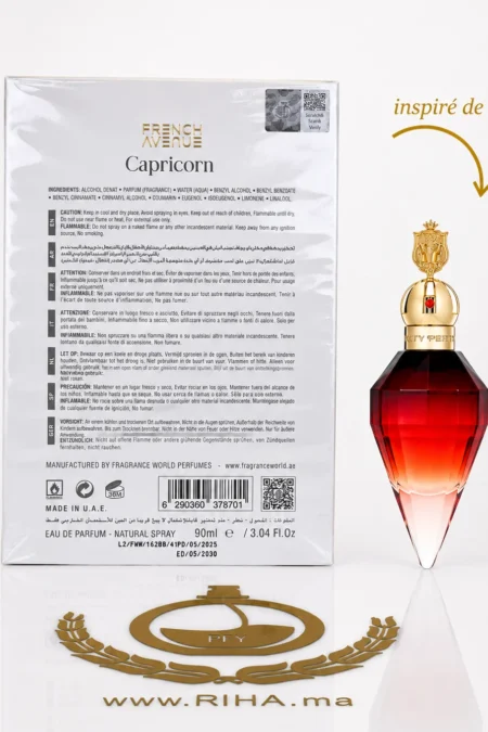 Flacon de French Avenue Genesis Capricorn parfum oriental sur fond sombre — vue 2