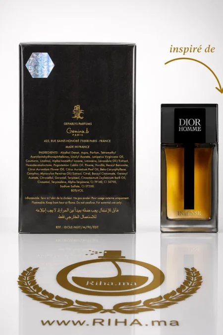 Flacon de parfum Idole La Nuit Gemina B. sur fond sombre élégant — vue 2