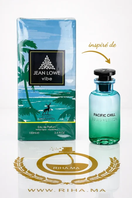 Flacon de parfum Jean Lowe Vibe Maison Alhambra sur fond clair
