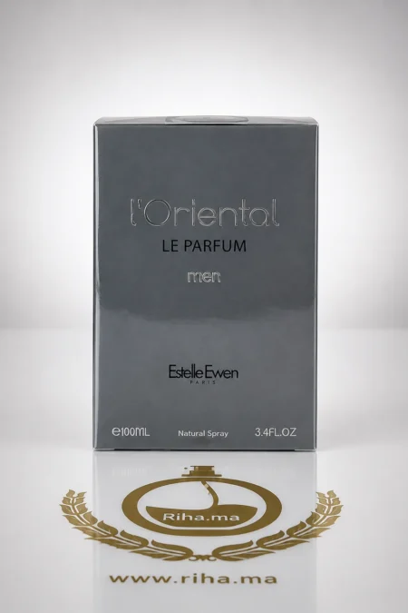 Flacon de parfum loriental Le Parfum Men sur fond élégant
