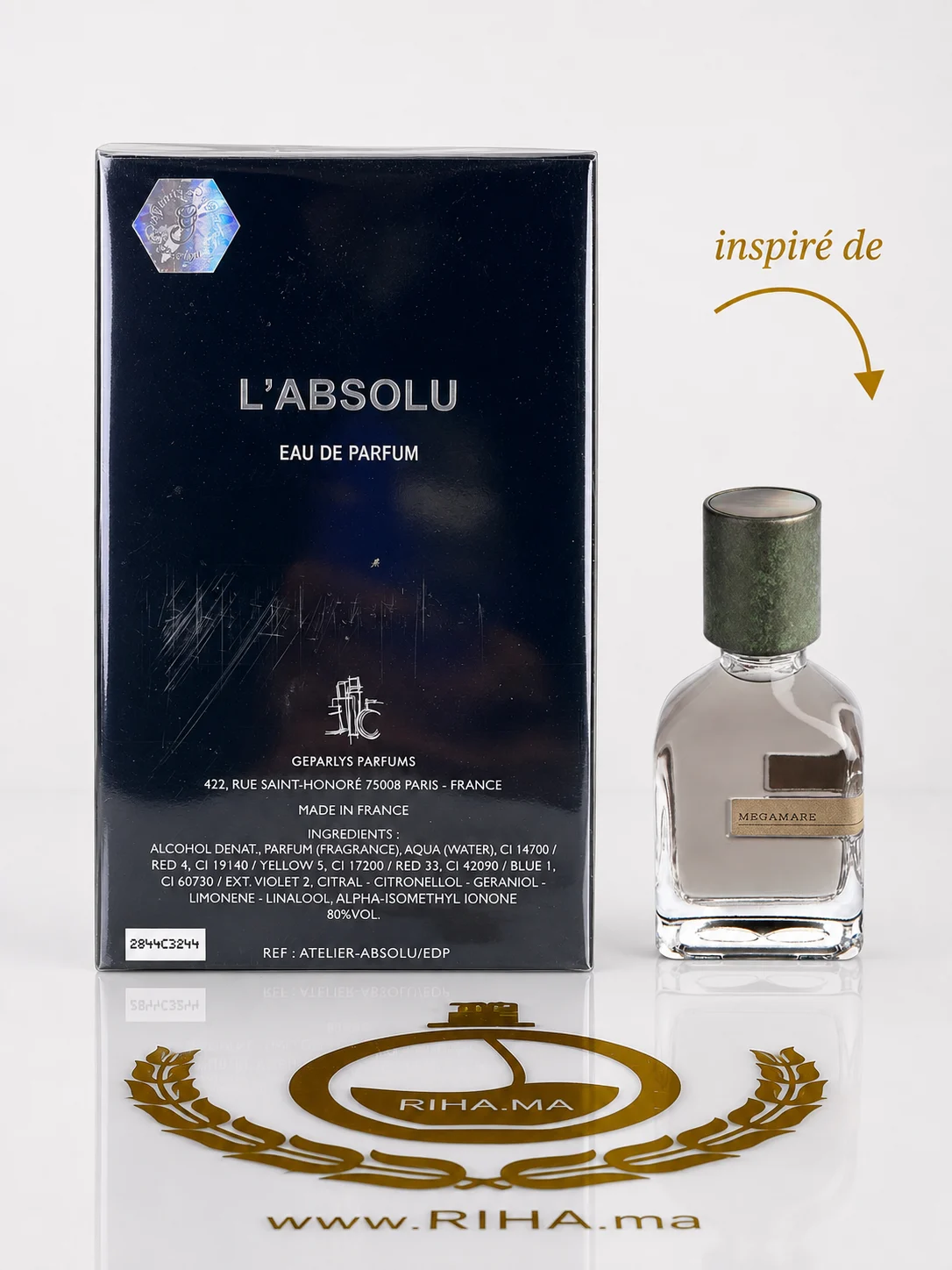 L'ABSOLU Atelier des Rêves Geparlys Eau de Pafum 100ml — photo 2 Flacon de labsolu atelier des reves geparlys, parfum oriental homme — vue 2
