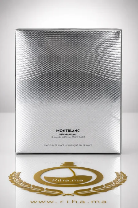 Flacon de parfum Legend Elixir Montablanc sur fond noir élégant — vue 2