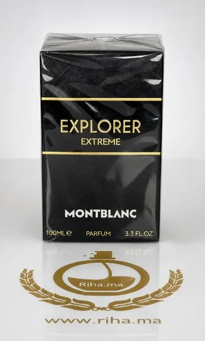 Flacon de parfum Montblanc Explorer Extreme sur fond sombre