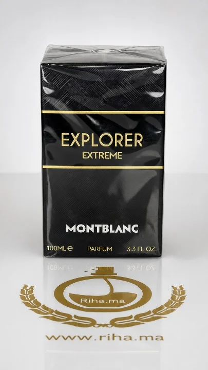 Montblanc Explorer Extreme Parfum 100ml for Men Flacon de parfum Montblanc Explorer Extreme sur fond sombre