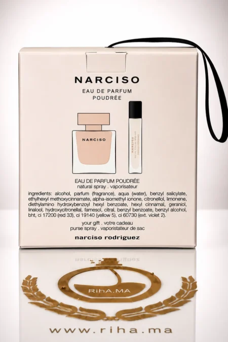 Riha.ma | Vente de Parfum Original Au Maroc Pour Homme Et Femme 82 Coffret de parfum narciso rodriguez avec flacon poudré élégant — vue 2