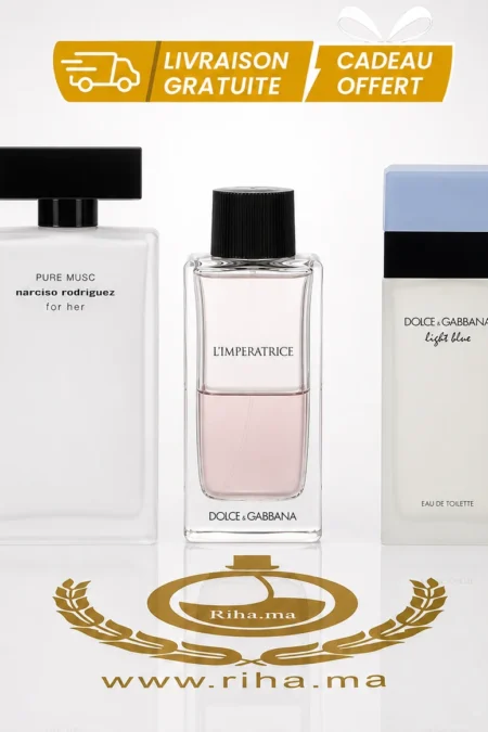 pack decantage femme — Pack décantage femme avec flacons de parfum Narciso Rodriguez et Dolce Gabbana