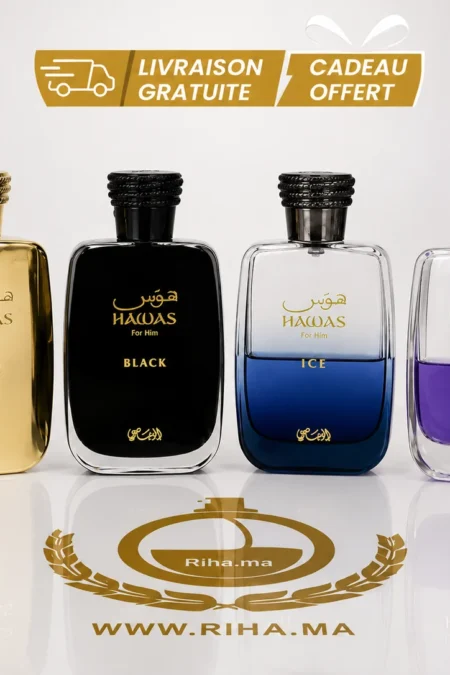 Pack décantage Hawas Rasasi avec quatre flacons de parfum