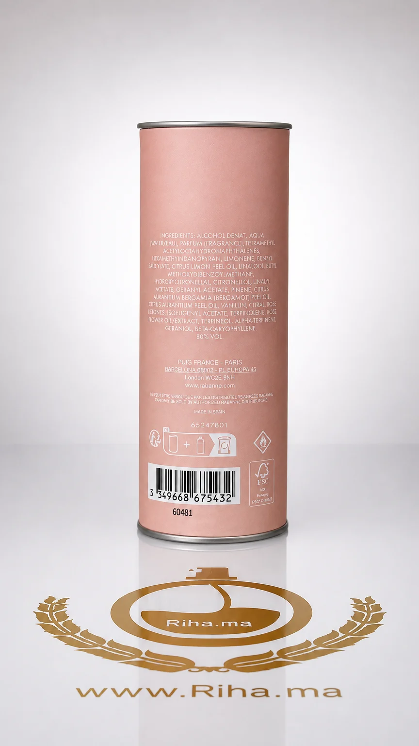 Paco Rosé Eau De Toilette Pour Femme 100ml — photo 2 Flacon de parfum paco rosé pour femme sur fond rose élégant — vue 2