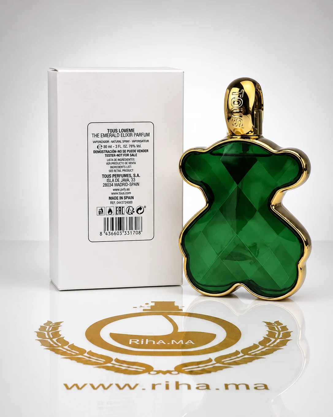 Tester Tous loveme The Emerald Elixir pour femme 90ml Tester Tous loveme The Emerald Elixir pour femme 90ml — parfum de luxe au Maroc