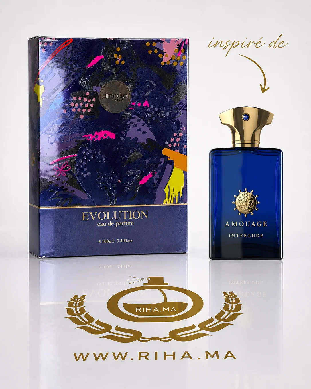 Evolution Zimaya Eau de Parfum - inspiré de Amouage Interlude Evolution Zimaya Eau de Parfum - inspiré de Amouage Interlude — parfum de luxe au Maroc
