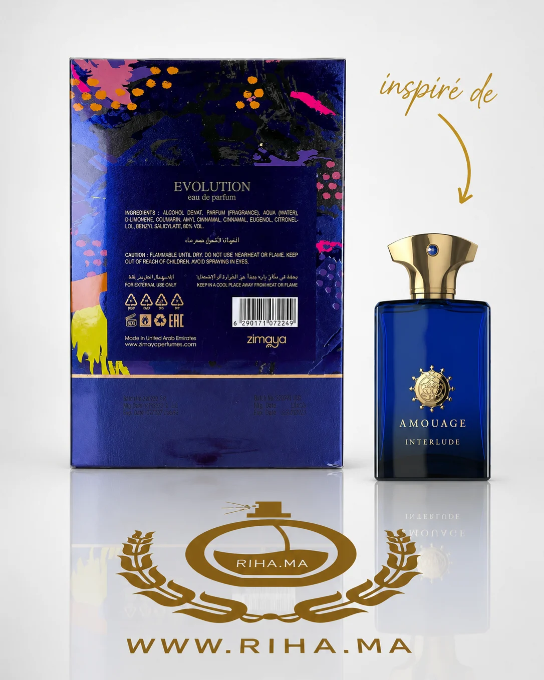 Evolution Zimaya Eau de Parfum - inspiré de Amouage Interlude — photo 2 Evolution Zimaya Eau de Parfum - inspiré de Amouage Interlude — parfum de luxe au Maroc — vue 2