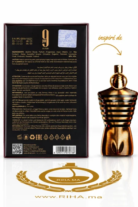 9PM Elixir Afnan Pour Homme 100ML — parfum de luxe au Maroc — vue 2