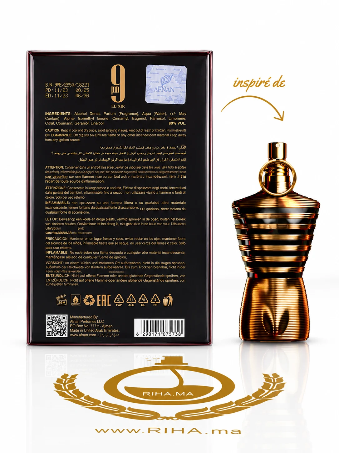 9PM Elixir Afnan Pour Homme 100ML — photo 2 9PM Elixir Afnan Pour Homme 100ML — parfum de luxe au Maroc — vue 2