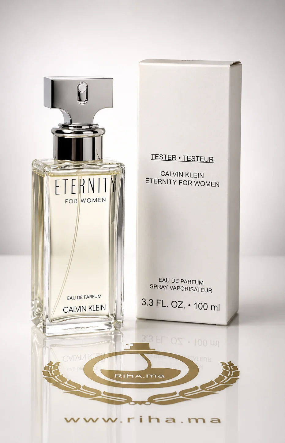 Tester Eternity for Women Calvin Klein eau de parfum 100ml tester eternity — Flacon de parfum eternity for women avec boîte élégante