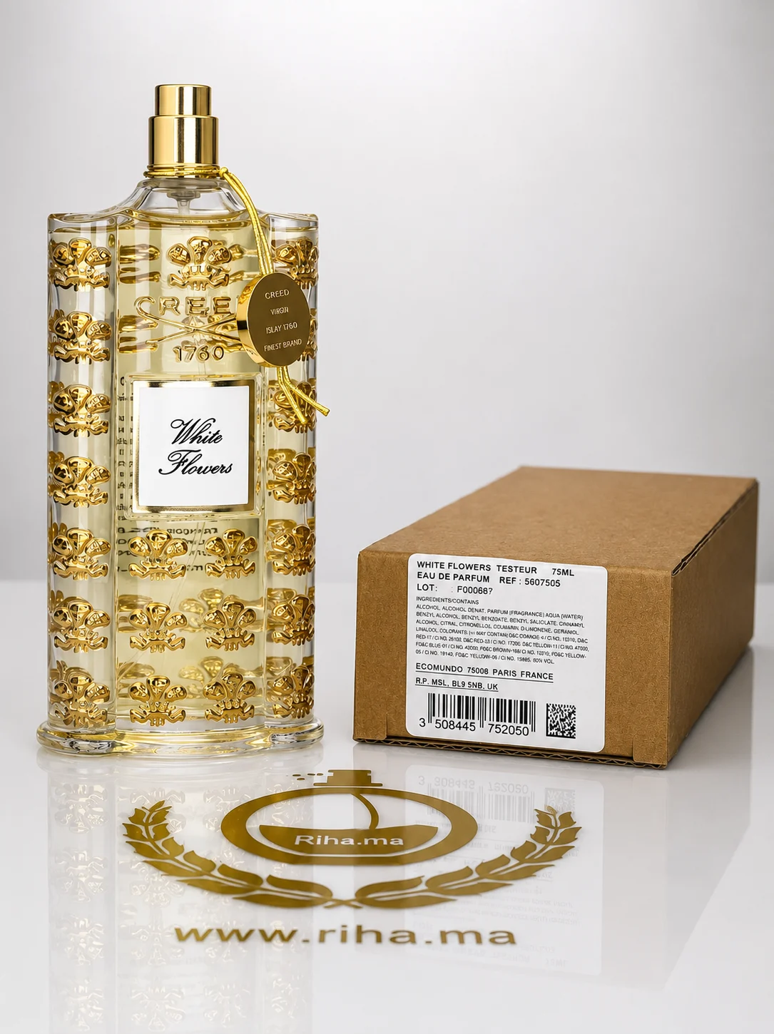 Testeur White Flowers Creed pour femme 75ml testeur white flowers creed — Flacon testeur de parfum white flowers creed pour femme