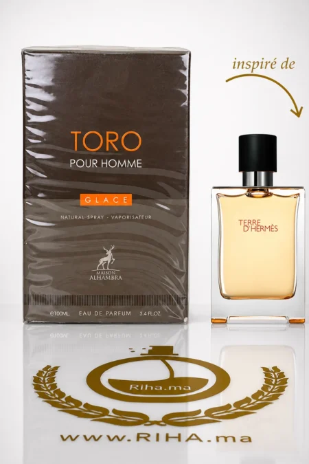 Flacon de parfum toro pour homme glace avec boîte élégante