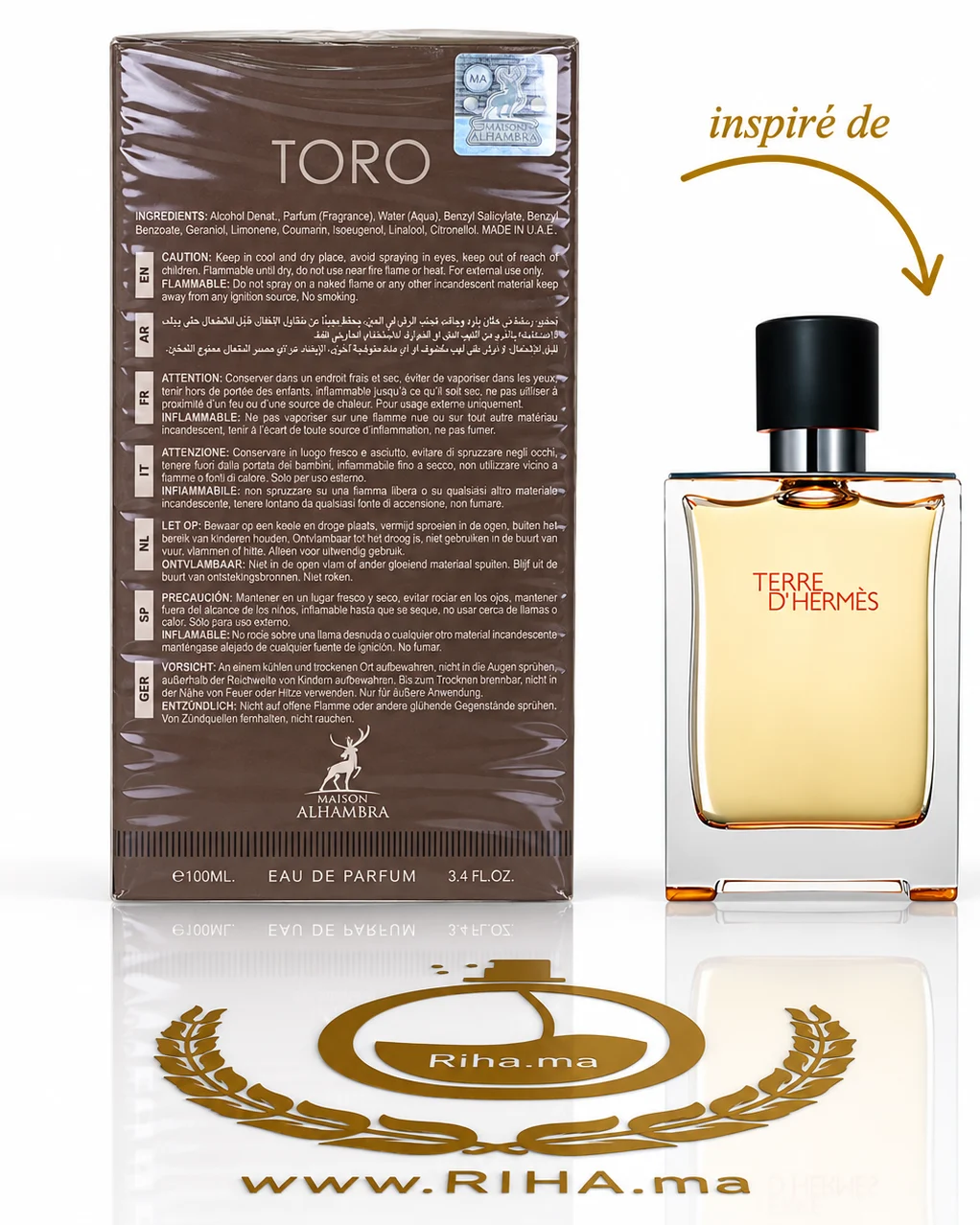 TORO POUR HOMME GLACE EAU DE PARFUM 100ML — photo 2 Flacon de parfum toro pour homme glace avec boîte élégante — vue 2