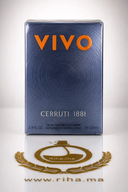 Flacon de parfum vivo cerruti pour homme, élégant et boisé