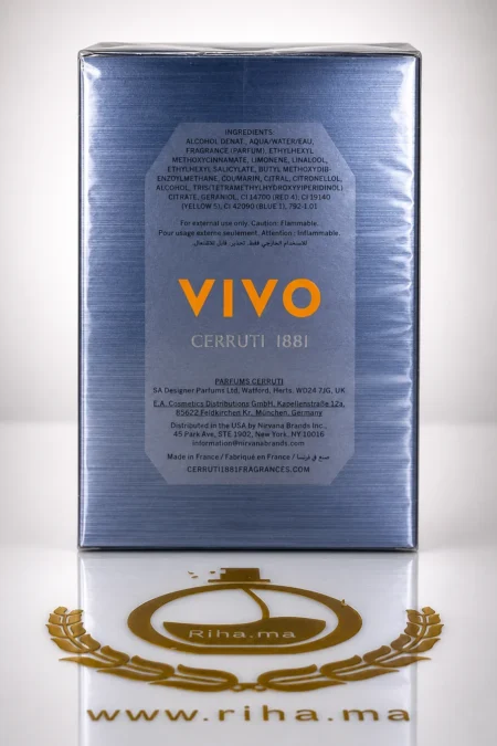 Riha.ma | Vente de Parfum Original Au Maroc Pour Homme Et Femme 32 Flacon de parfum vivo cerruti pour homme, élégant et boisé — vue 2