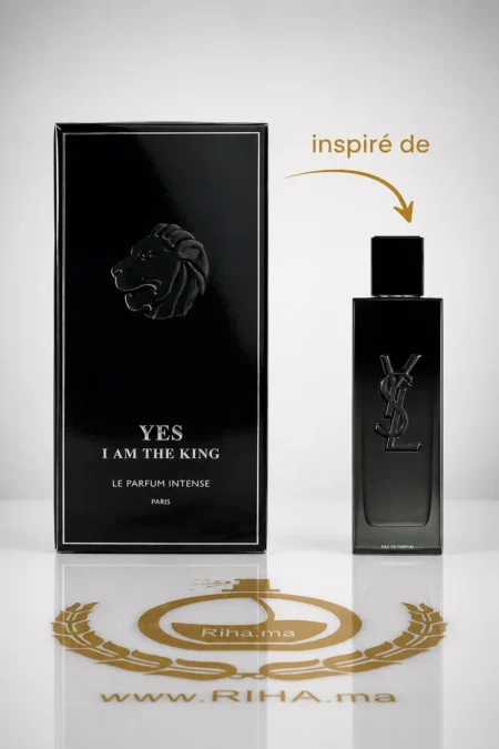 Flacon de parfum Yes I Am The King intense sur fond sombre