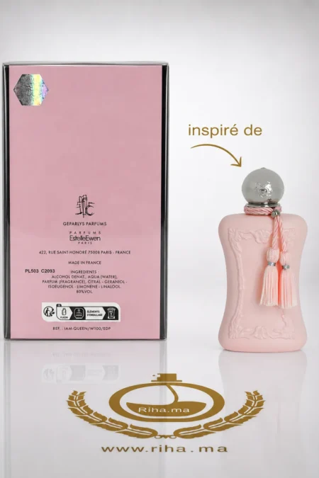 Flacon de parfum Yes I Am The Queen sur fond doré élégant — vue 2