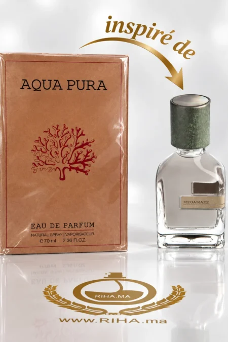 Flacon Aqua Pura eau de parfum 100 ml sur fond clair