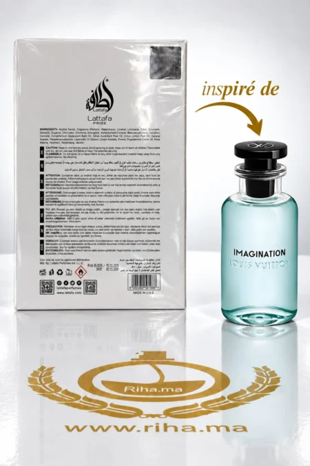 Flacon du parfum Art of Arabia I Lattafa posé sur fond doré — vue 2