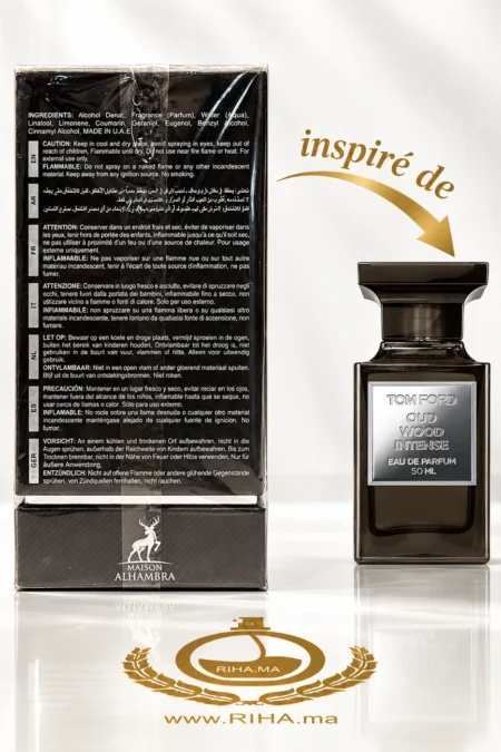 Flacon de Dark Aoud eau de parfum pour homme sur fond sombre — vue 2