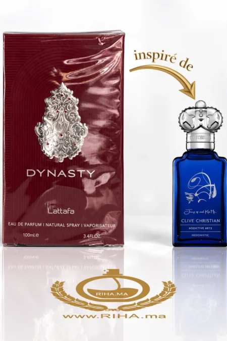 Flacon Dynasty Lattafa Eau De Parfum 100ml sur fond doré