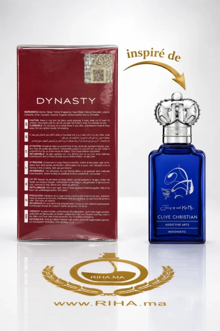 Flacon Dynasty Lattafa Eau De Parfum 100ml sur fond doré — vue 2