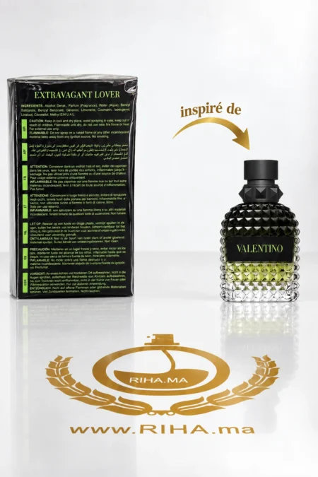 Flacon d'Extravgant Lover eau de parfum 100 ml sur fond doré — vue 2