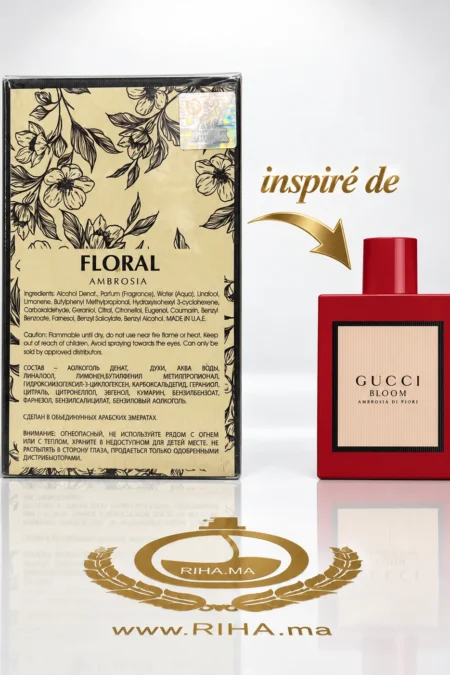 Flacon Floral Ambrosia eau de parfum pour femme sur fond floral — vue 2