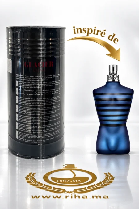 Flacon du parfum Glacier Ultra 100 ml sur fond bleu glacé — vue 2