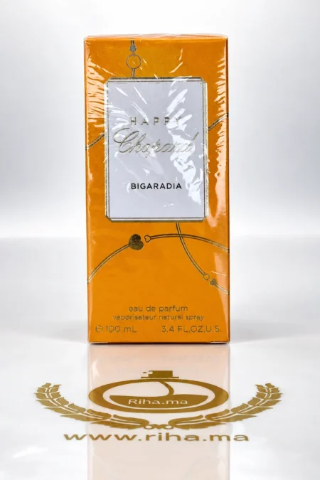 Flacon Happy Chopard Bigaradia pour femme sur fond clair et doré