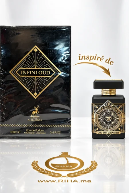 Flacon Infini Oud de Maison Alhambra 100 ml sur fond doré