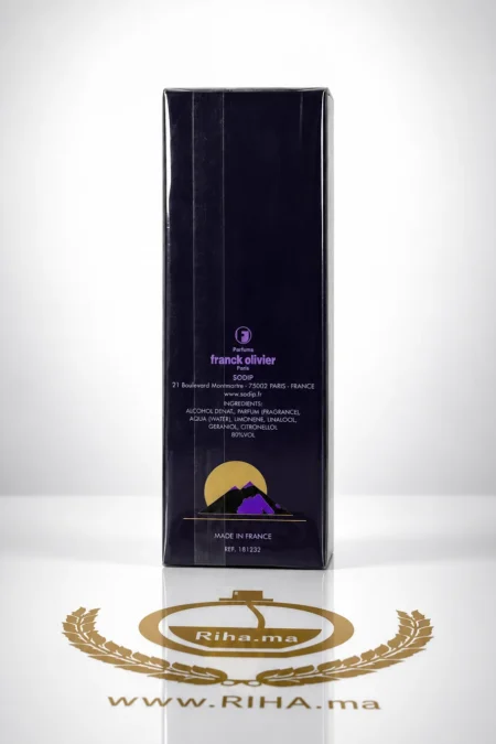 Flacon de parfum Sun Java Rose Oud Franck Olivier 75 ml sur fond doré — vue 2